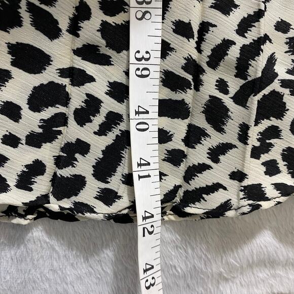 Melrose with Love Animal Print Maxi Skirt Women M Black Cream Pleated Accordion - Picture 7 of 8